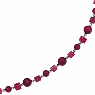 Collier Naturedelsteine Fuchsia-Farbtöne