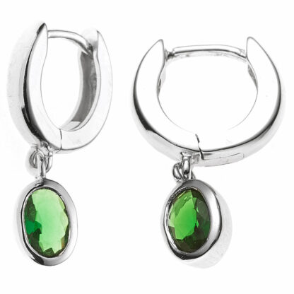 Creolen 925 Silber mit Zirkonia meeresgrün