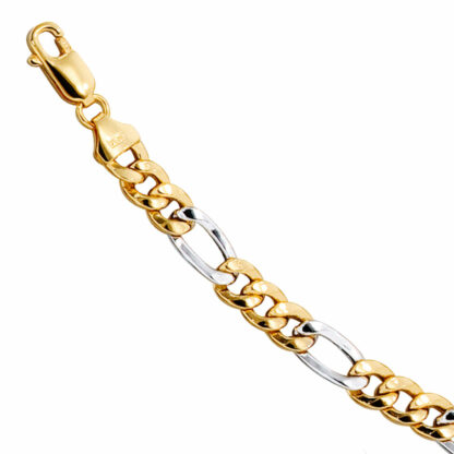 Figaro-Armband 333 Gelb-/Weißgold 21 cm 5,7 mm – Bild 2