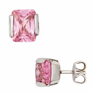 Ohrstecker 925 Silber mit Zirkonia rosa