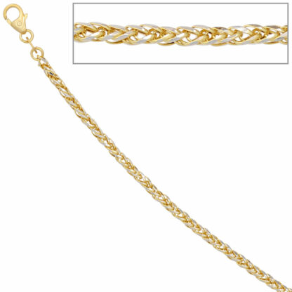 Zopfkette 585 Gelb-/Weißgold 45 cm – Bild 2