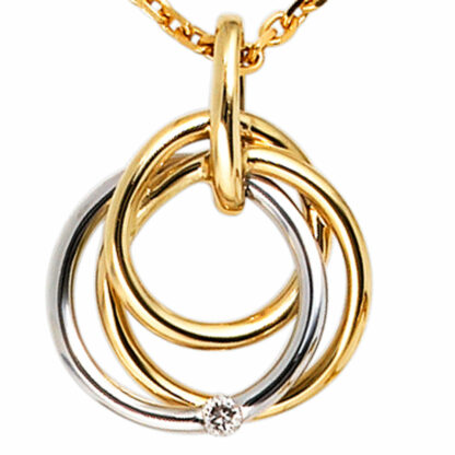 Anhänger 585 Gelb-/Weißgold mit Brillant 0,02 ct.