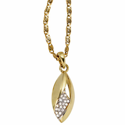Anhänger 333 Gelbgold mit Zirkonia weiß Marquise – Bild 3