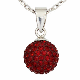 Anhänger "Kugel" 925 Silber mit SWAROVSKI ELEMENTS rot