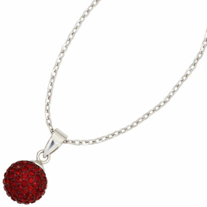 Anhänger "Kugel" 925 Silber mit SWAROVSKI ELEMENTS rot – Bild 2