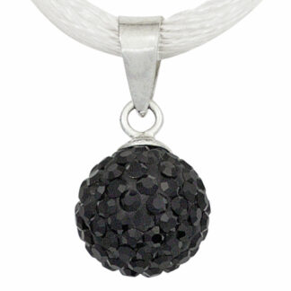 Anhänger "Kugel" 925 Silber mit SWAROVSKI ELEMENTS schwarz