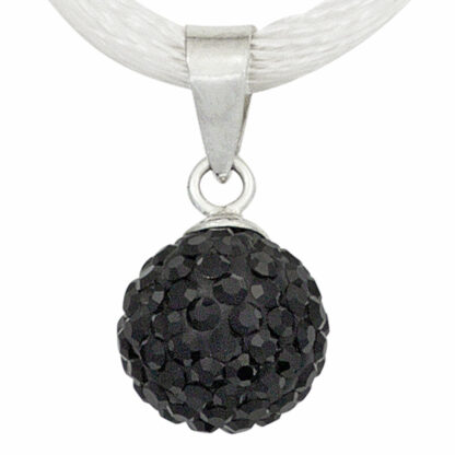 Anhänger "Kugel" 925 Silber mit SWAROVSKI ELEMENTS schwarz