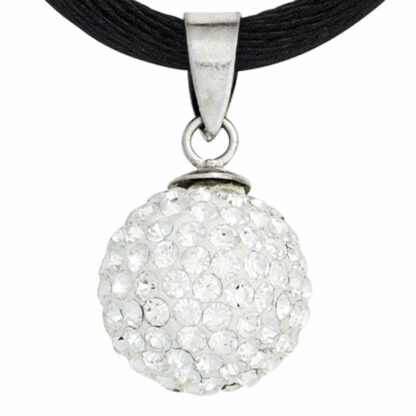 Anhänger "Kugel" 925 Silber mit SWAROVSKI ELEMENTS weiß