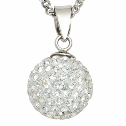 Anhänger "Kugel" 925 Silber mit SWAROVSKI ELEMENTS weiß – Bild 3