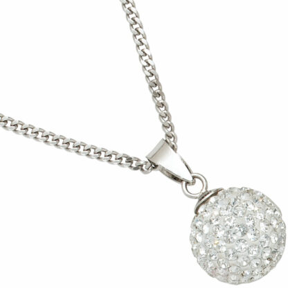Anhänger "Kugel" 925 Silber mit SWAROVSKI ELEMENTS weiß – Bild 2