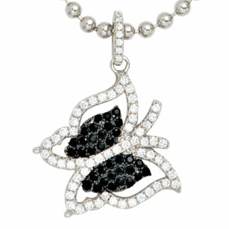 Anhänger "Schmetterling" 925 Silber mit Zirkonia weiß/schwarz