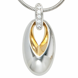 Anhänger 925 Silber/teilvergoldet mit Zirkonia oval