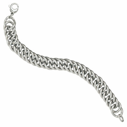 Doppelpanzer-Armband 925 Silber 21 cm