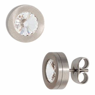 Ohrstecker Edelstahl mit SWAROVSKI ELEMENTS weiß