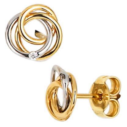 Ohrstecker 585 Gelb-/Weißgold mit Brillanten