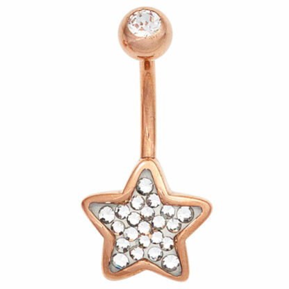 Piercing "Stern" Edelstahl/rotvergoldet SWAROVSKI ELEMENTS