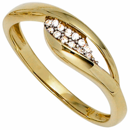 Ring 333 Gelbgold mit Zirkonia weiß Marquise