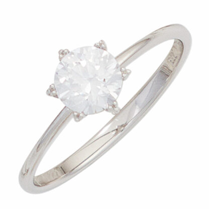 Solitär Ring 333 Weißgold mit Zirkonia weiß
