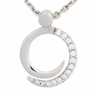 Anhänger rund 333 Weißgold mit Zirkonia weiß