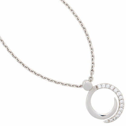 Anhänger rund 333 Weißgold mit Zirkonia weiß – Bild 2