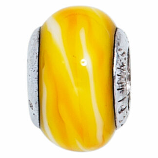 Bead/Einhänger 925 Silber gelb/weiß marmoriert