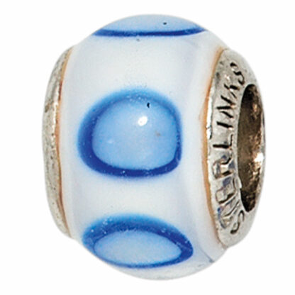 Bead 925 Silber weiß/blau Kreise