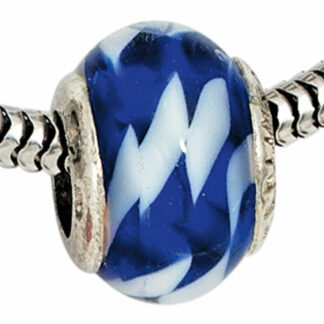 Bead/Einhänger 925 Silber weiß/blau marmoriert