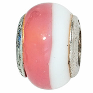 Bead/Einhänger 925 Sterling Silber weiß/rosa
