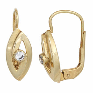 Boutons 375 Gelbgold mit Zirkonia weiß Marquise