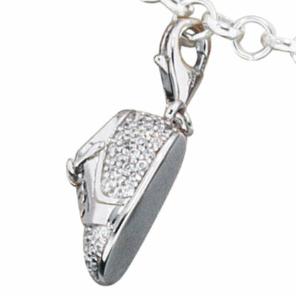 Charm/Einhänger "Baby-Schuh" 925 Silber mit Zirkonia weiß – Bild 2