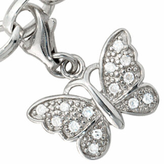 Charm/Einhänger "Schmetterling" 925 Silber mit Zirkonia weiß