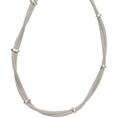 Collier 925 Silber teilmattiert und segmentiert