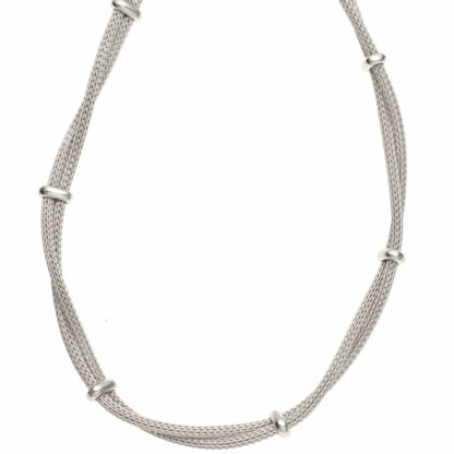 Collier 925 Silber teilmattiert und segmentiert – Bild 2