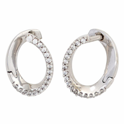 Creolen 333 Weißgold mit Zirkonia weiß