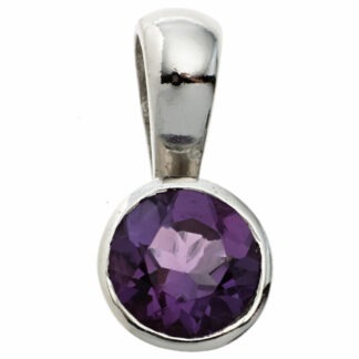 Anhänger 925 Silber mit Amethyst dunkelviolett