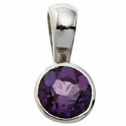 Anhänger 925 Silber mit Amethyst dunkelviolett