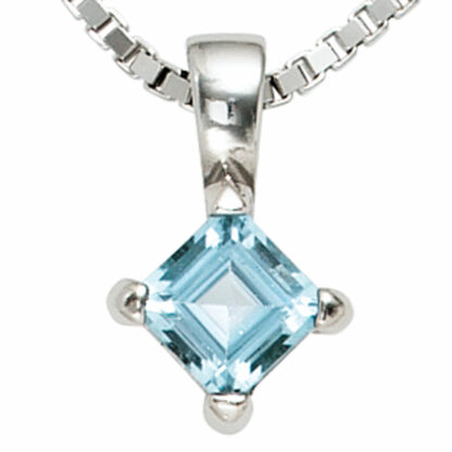 Anhänger 925 Silber mit Blautopas Treppenschliff