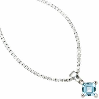 Anhänger 925 Silber mit Blautopas Treppenschliff – Bild 2