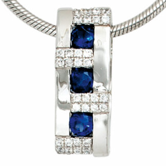Anhänger 925 Silber mit Zirkonia blau und weiß