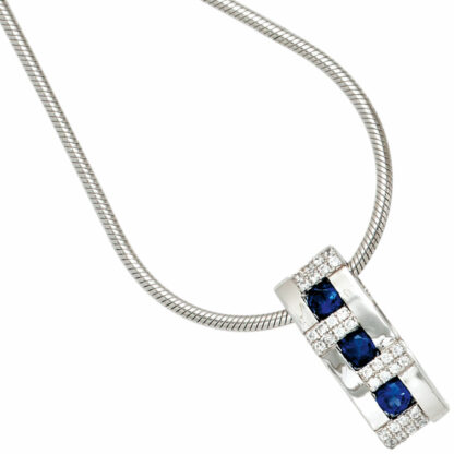 Anhänger 925 Silber mit Zirkonia blau und weiß – Bild 2