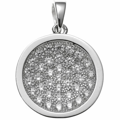 Anhänger 925 Silber mit Zirkonia weiß rund