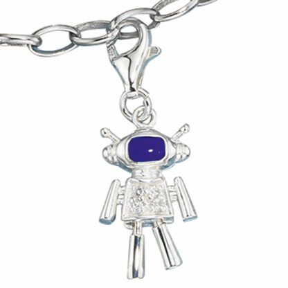 Charm "Roboter" 925 Silber mit Zirkonia