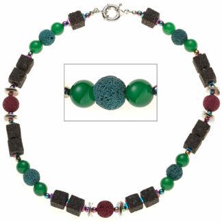 Collier Lava, Achat, Hämatin