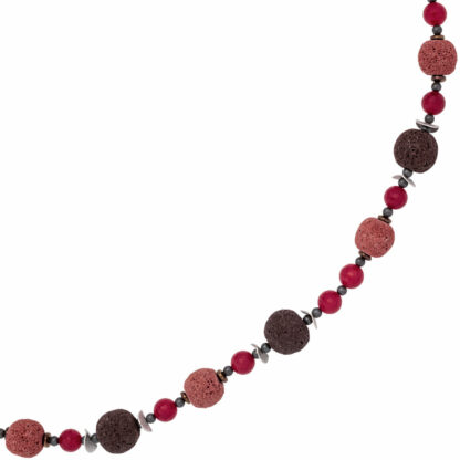 Collier Lava, Quarz, Hämatin rot/braun – Bild 2