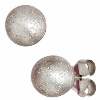 Ohrstecker 925 Silber Kugel Glitzereffekt