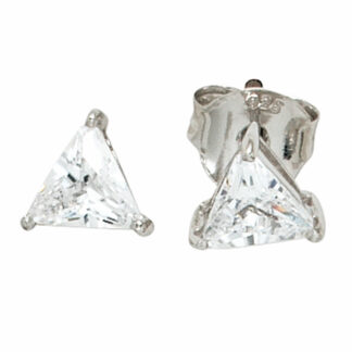 Ohrstecker 925 Sterling Silber mit Zirkonia weiß dreieckig