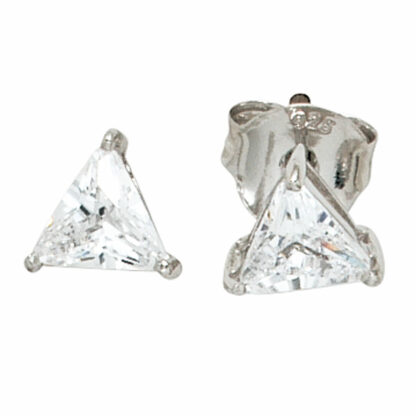 Ohrstecker 925 Sterling Silber mit Zirkonia weiß dreieckig
