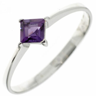 Ring 925 Silber mit Amethyst Treppenschliff