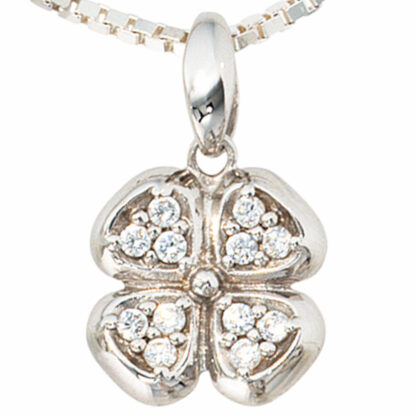 Anhänger "Kleeblatt" 925 Silber mit Zirkonia weiß
