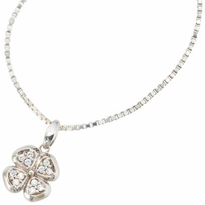 Anhänger "Kleeblatt" 925 Silber mit Zirkonia weiß – Bild 2